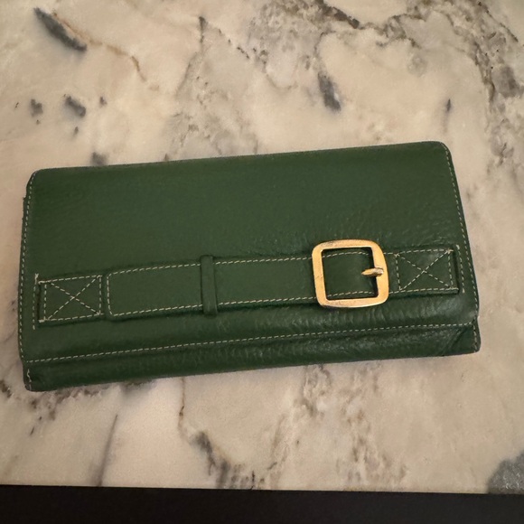 Maxx New York Handbags - Maxx Green Leather Organizer Wallet